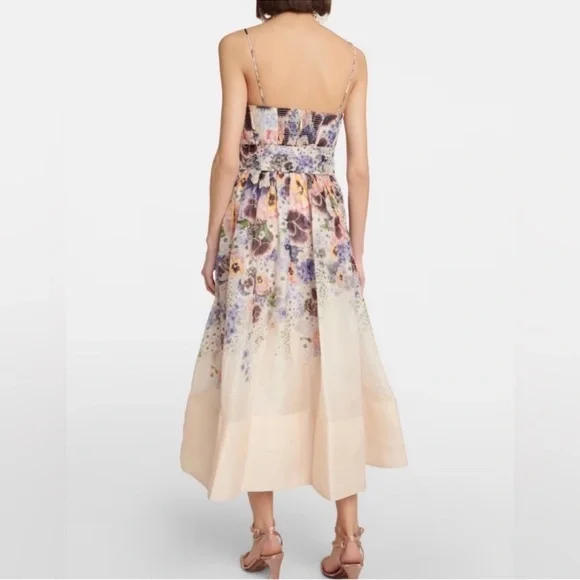 Zimmermann Floral Midi Dress - Purple and Cream - Picture 3 of 8